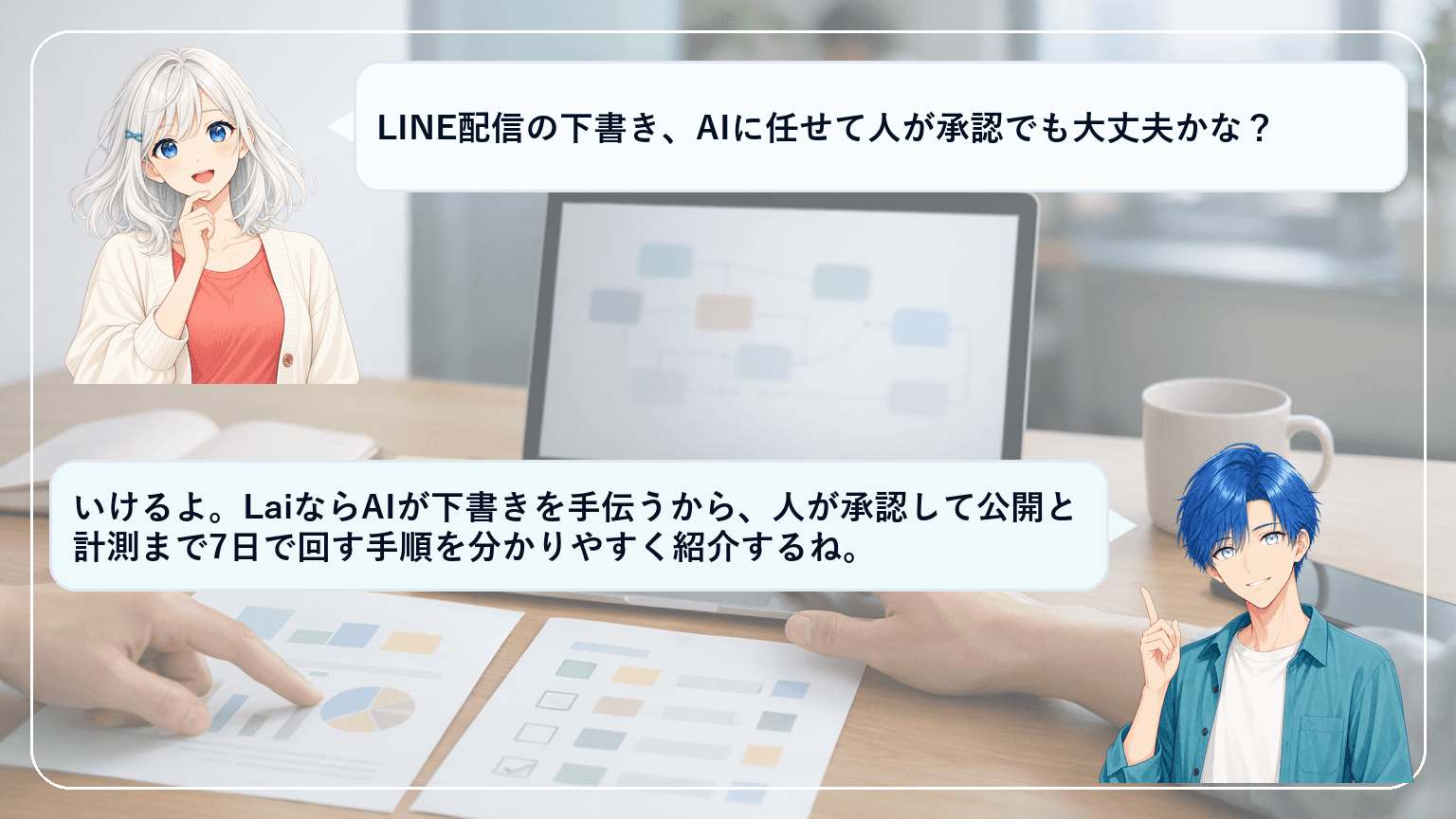 Laiでシナリオ配信を7日で回す設計図|AIが下書き→人が承認→公開・計測までのアイキャッチ画像