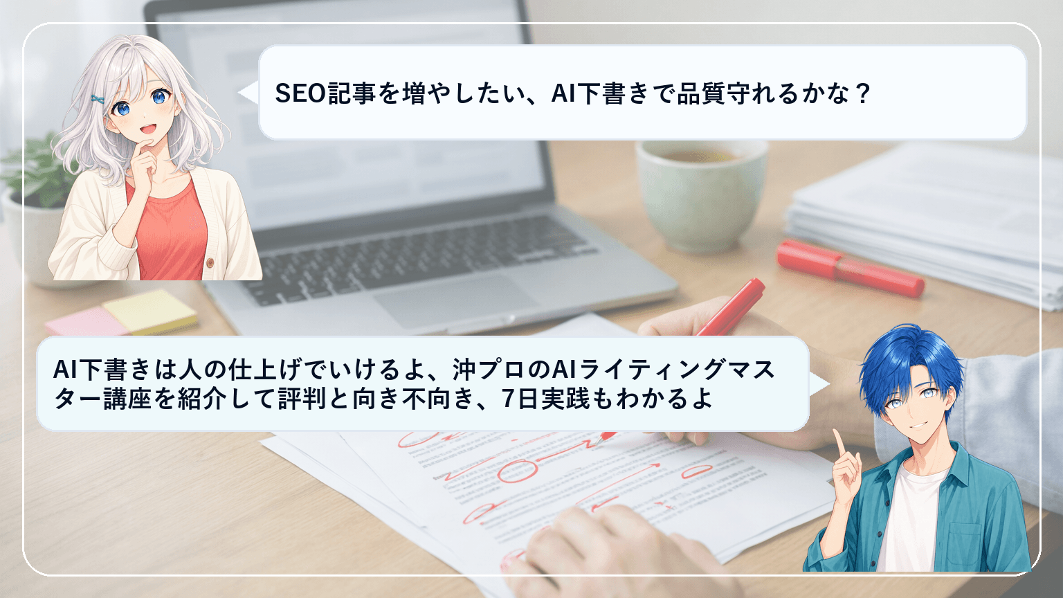 株式会社沖プロ(AIライティングマスター講座)の評判と向き不向きは?本数と品質を両立する始め方と7日実践プランのアイキャッチ画像