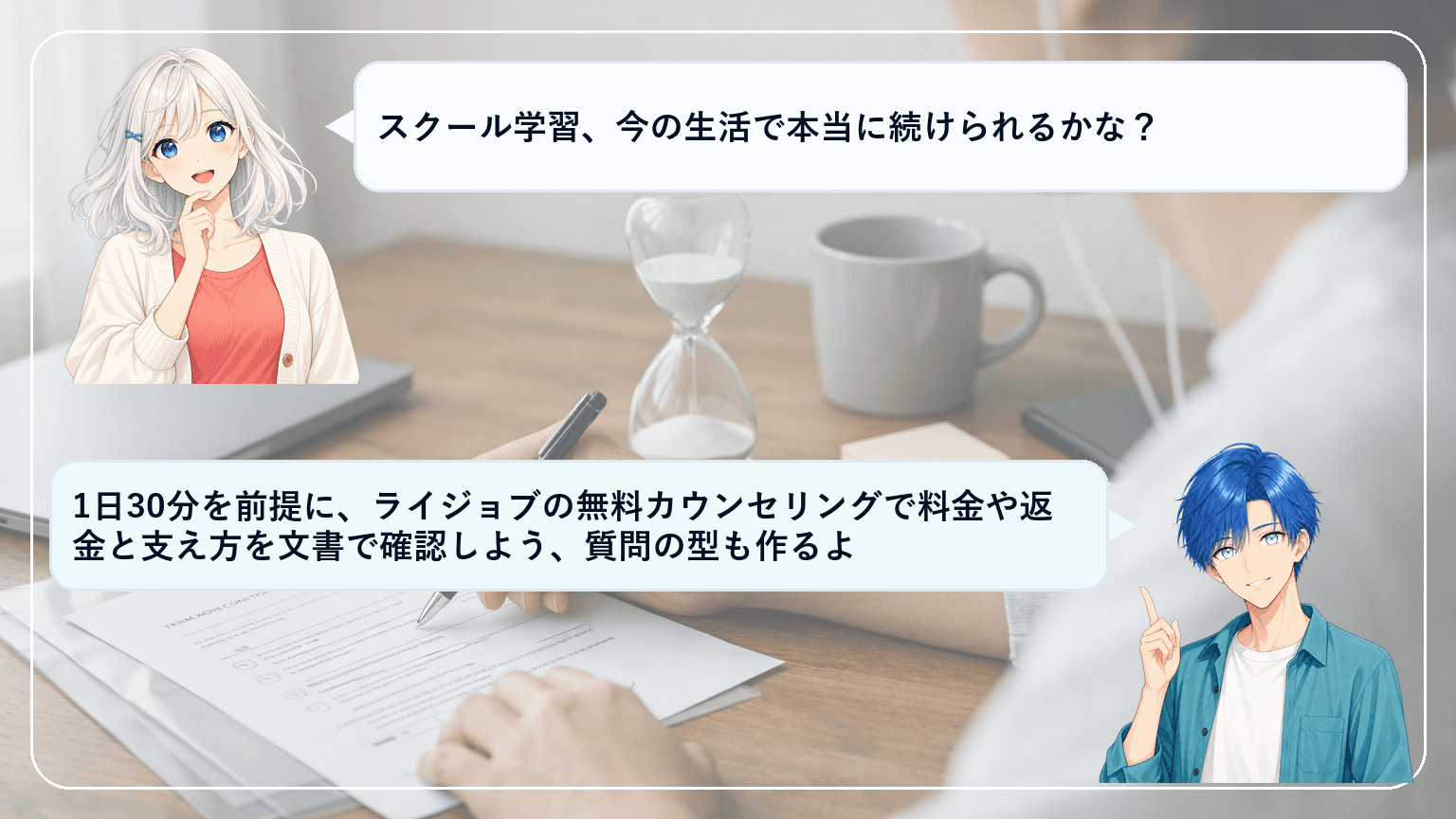 ライジョブの評判は?“挫折しにくい”は本当?返金・料金の不安を無料カウンセで解消する具体策のアイキャッチ画像